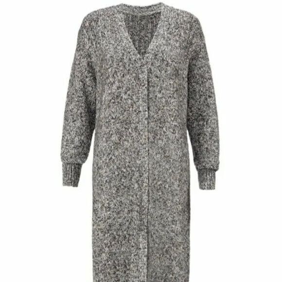 CAbi Size Small Coffee Shop Cardigan Duster Gray‎ Rainbow Metallic Cozy Warm - Picture 1 of 15